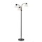 Homeroots Adjustable Three Light Floor Lamp in Black Nickel with Frosted Inner Shades 372609 - alternate 1